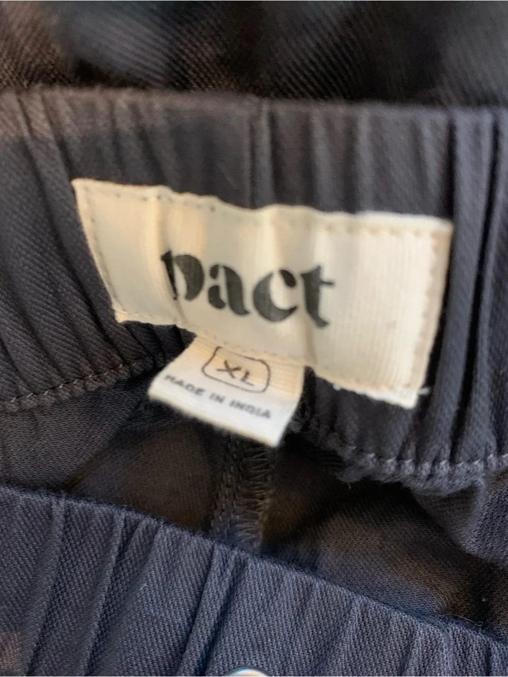 Pact Women's Daily Twill Pant pull on drawstring Charcoal gray XL - Picture 5 of 6